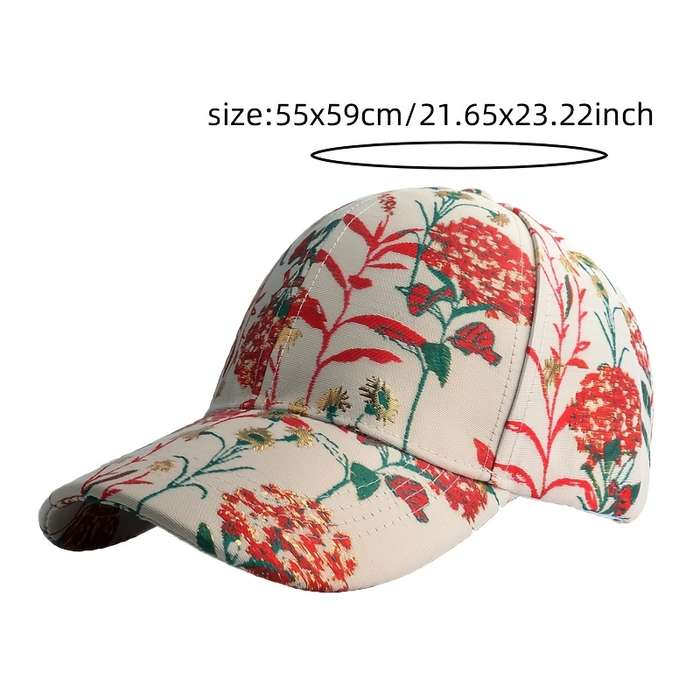1pc Adjustable Women's Floral Dandelion Golden Thread Jacquard Baseball Cap Breathable Polyeste