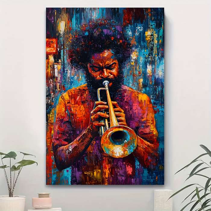 1pc  40x60cm Jazz Musician Canvas Art Print Classic Style Unframed Wall Decor for Living Room