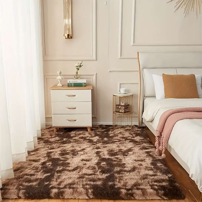 1Pc 80x160cm EmbroideRed Coffee Color Floor Mat