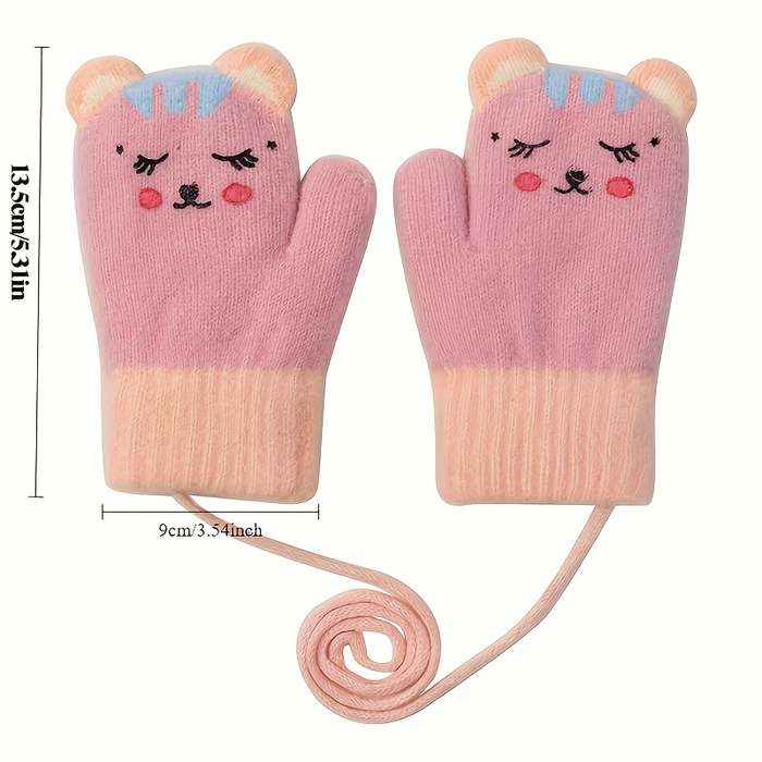1 Pair Caramel Brown Warm Gloves