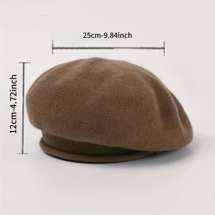 1pc Women's Stretchy Beanie Hat With Pocket Soft And Cozy Acrylic Knit Cap For Autumn And Winter