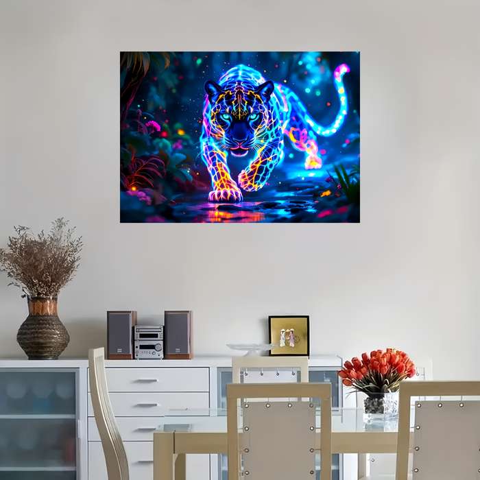 1000pcs Colorful Leopard Jigsaw Puzzle Vibrant Neon DIY Brain Teaser for Adults Fa