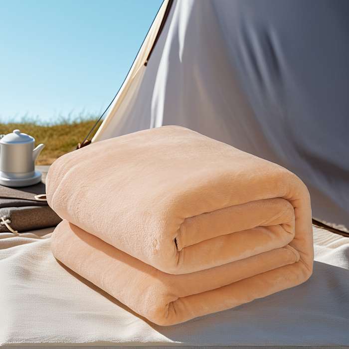 1ps Blanket Color Light Camel size 180x200cm 71x79in