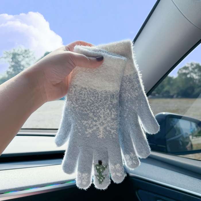 1 Pair Red Warm Gloves