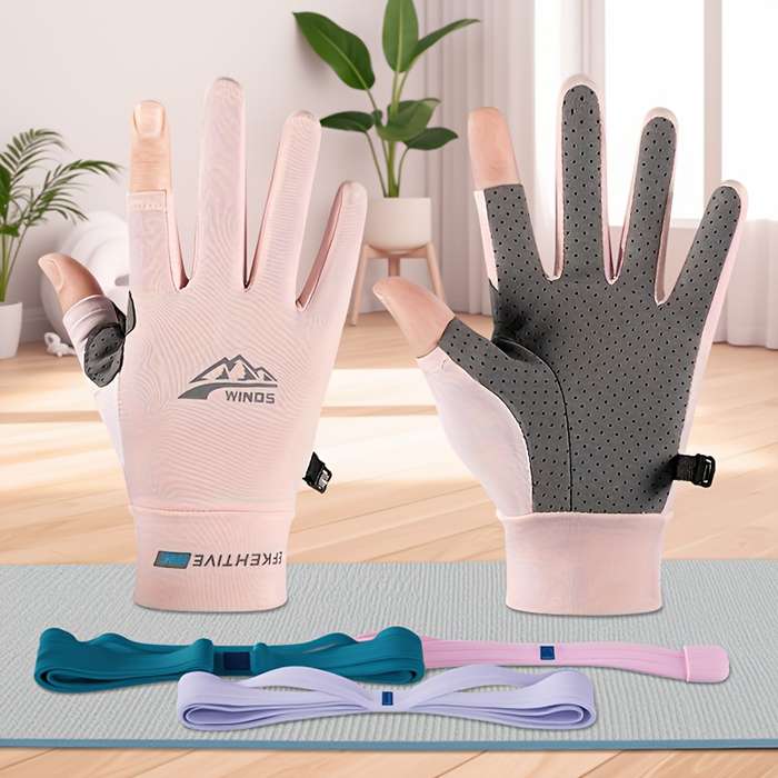 1 Pair Pink Size L Outdoor Sports Gloves