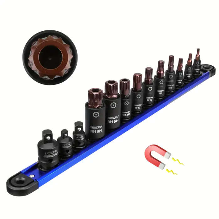 13 PIECE SPLINE BIT SOCKET SET