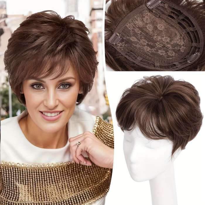 1Pc Dark Brown 10.16cm Fashion Design Wig