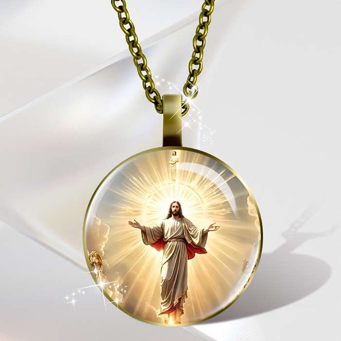 1 Piece Bronze Jesus Theme Pendant