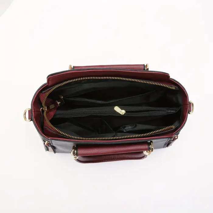 1pc Elegant Faux Leather Handbag for Women Large Capacity Shoulder Bag with Fixed Strap Solid
