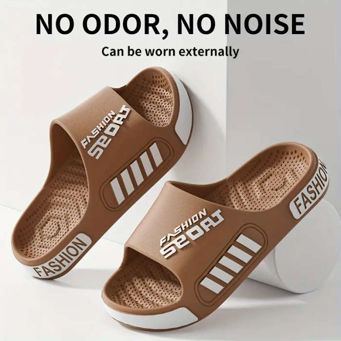 A Pair Of Unisex Stylish Sports Slippers In A-Brown 7.5-8