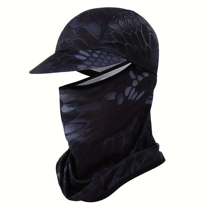 1pc Multi-Color Wide-Brim Sun Hat with Face Mask Stylish Knit Polyester Ideal for Fishing H