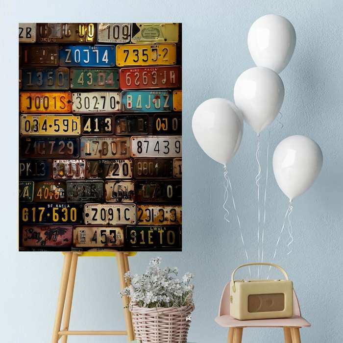 1000pcs Vintage License Plate Jigsaw Puzzle for Adults Durable DIY Puzzle with Mixe