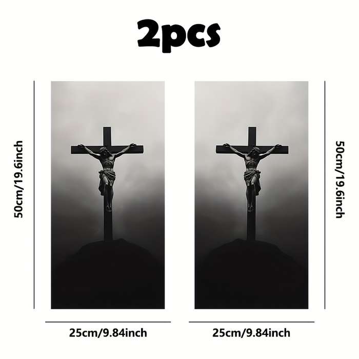 2pcs 25cm x 50cm Jesus Christian Themed Stickers