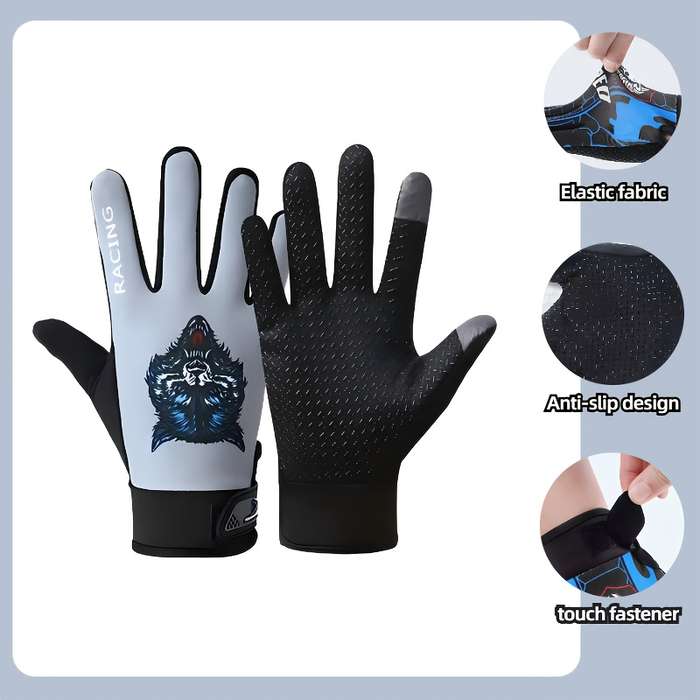 1 Pair Black Outdoor Sports Gloves