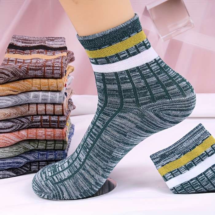 10 Pairs Mixed Color One Size High Elastic Socks