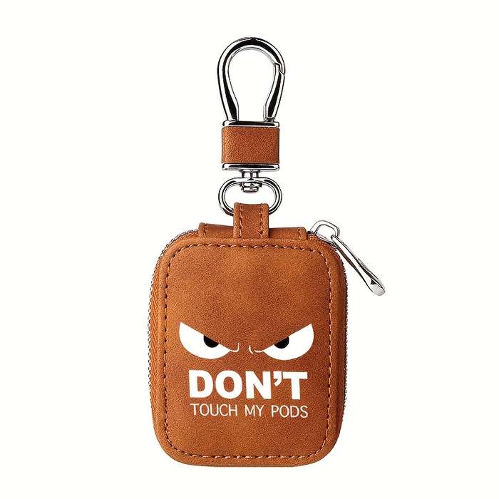 1pc Fun Hands Off My Pods Text Earbud Carrying Case Small Size Compatible with AirPods Made of