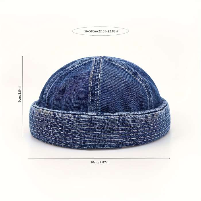 1pc European And American Trendy Brands Washed Denim Street Style Bucket Hats for Both Men And Wome