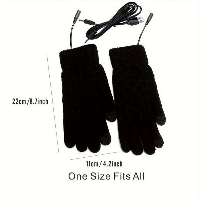 1 Pair Grey Warm Gloves