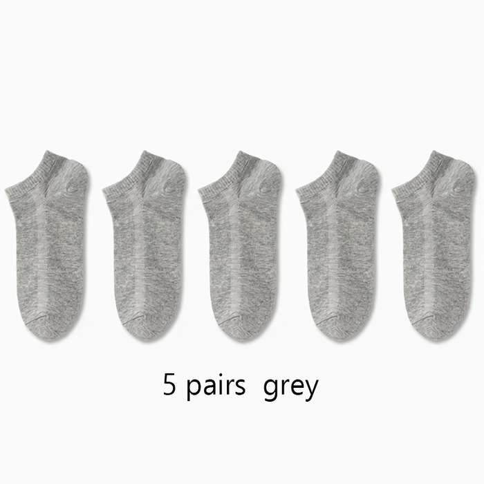 5 Pairs Light Grey High Elastic Socks
