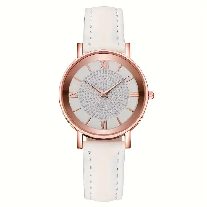 1pc Stylish And Versatile Casual Women'S Faux Leather Watch with a Starry Design Perfect for Elegant