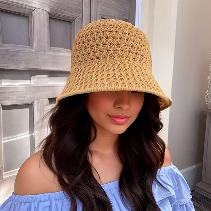 1pc A Spring and Summer Beach Hat Fashionable Women'S Internet Celebrity Korean Style Single Layer