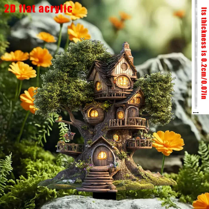 2D Flat Acrylic Fairytale Tree House