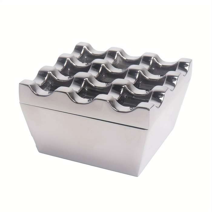 1pc Classic Metal Ashtray for Cigarettes Cigars Windproof Perfect for Outdoor Use Restaurants