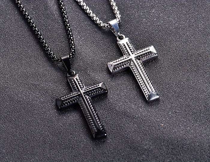 1 Piece Steel Color Pendant Add Chain 60cm Jesus Theme Pendant