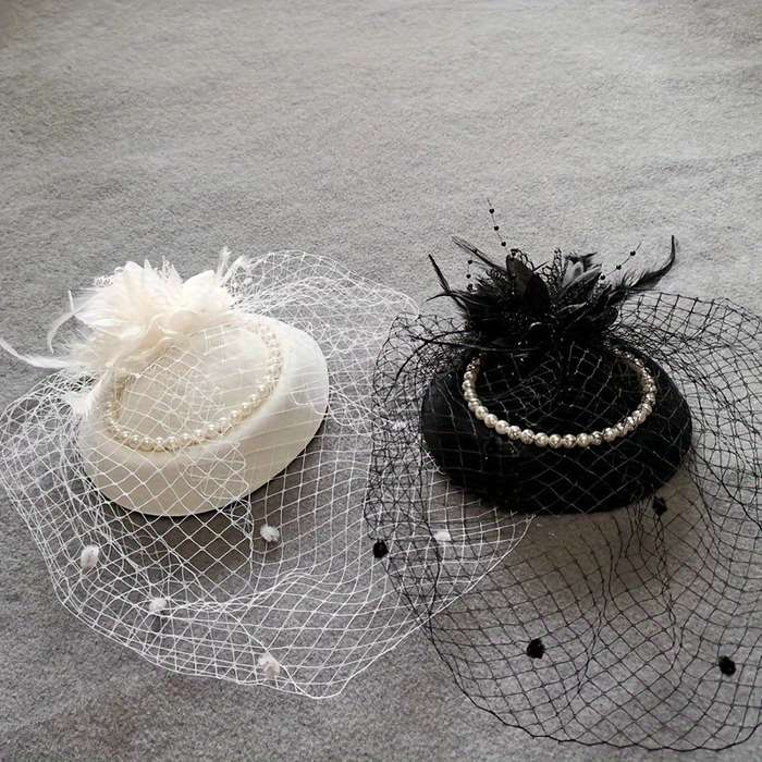 1pc Top Hat Bride Net Hat Cheongsam Accessories Elegant Style Small Top Hat Girl Show Evening Dress