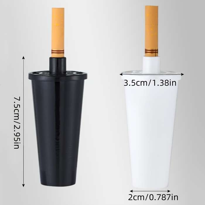 1pc Creative Portable Car Ashtray Handheld Anti-Smudge Cigarette Ash Holder Durable Plastic C