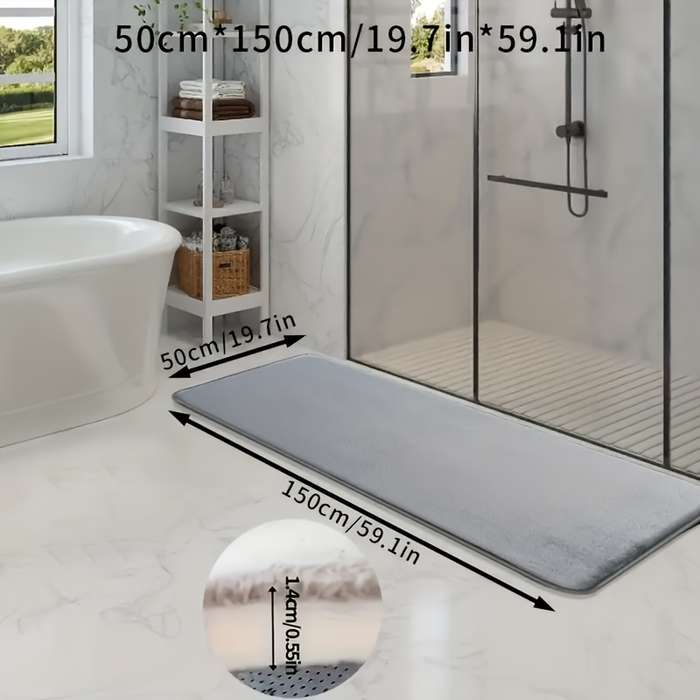 1Pc Light Grey 50x150cm Floor Mat