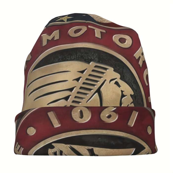 1pc Indian Motorcycle Beanie Hat Soft Thin Bonnet Hats For Men And Women Ideal Choice For Sport