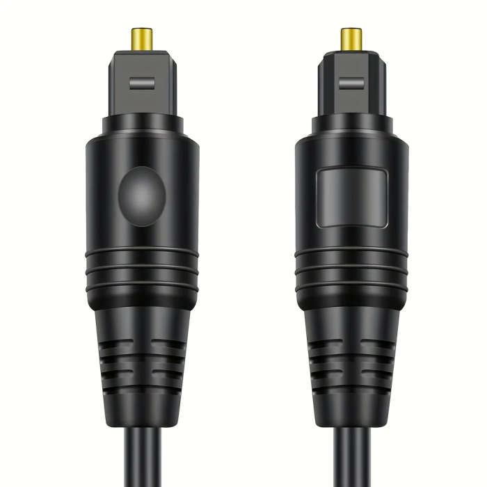 1pc 100cm Optical Audio Cable Black Fiber Optic Lead with Golden Connectors for Soundbars Amps Home