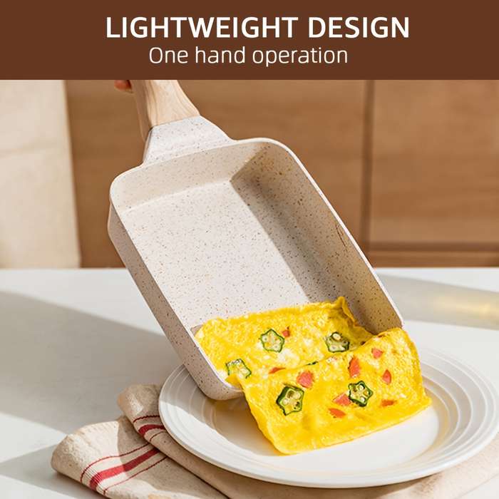 1pc Japanese-Style Tamagoyaki Omelette Pan Aluminum Non-Stick Frying Pan 5.9''x7.08'' Rectang