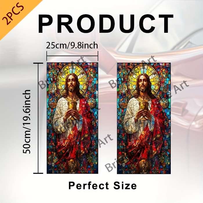 1pc 50cm  19.6inchX25cm  9.8inch Jesus Christian Themed Stickers