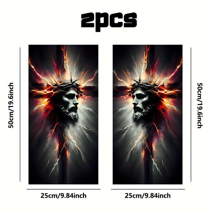 2pcs  Jesus Christian Themed Stickers
