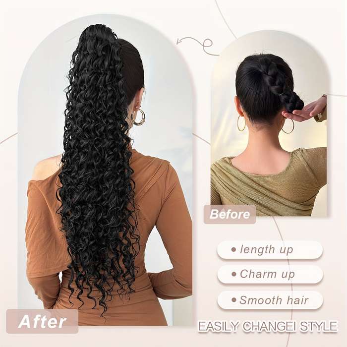 1Pc Dark Brown 66.04cm Fashion Design Wig