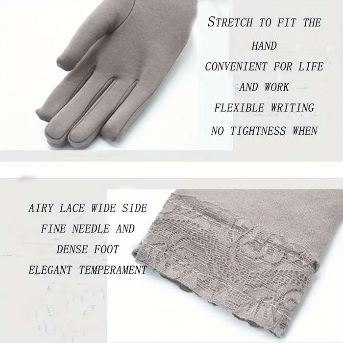 1 Pair Grey Warm Gloves