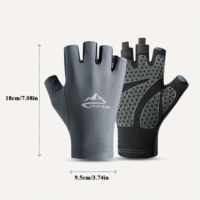 2 Pairs Black Gray Outdoor Sports Gloves