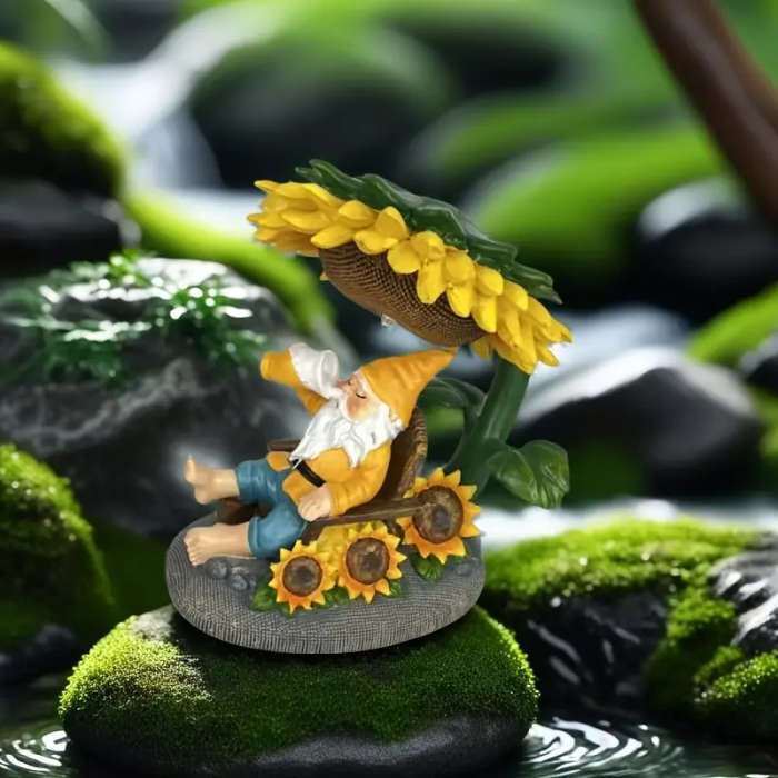 Solar Garden Gnome Statue