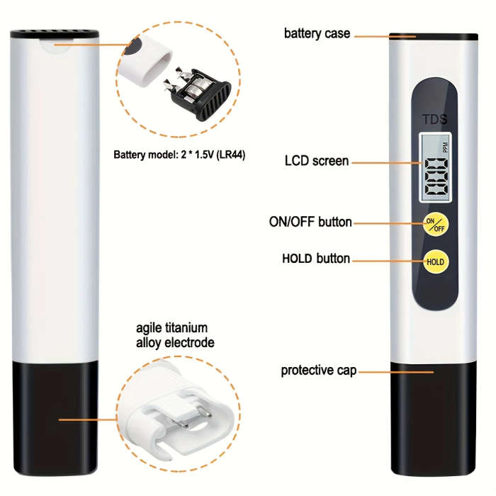 1Pc Tds M2 Digital Water Quality Meter 0 9990Ppm Measurement Range High Precision 0.1 Portable With