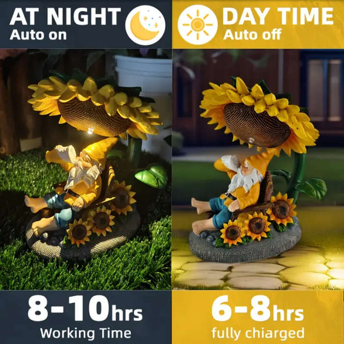 Solar Garden Gnome Statue