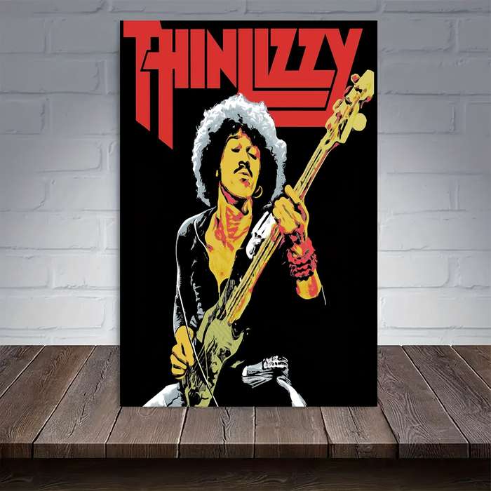 1pc Vintage Music Canvas Poster 30.48x45.72cm Frameless Wall Art Featuring Thin Lizzy Lead Singer
