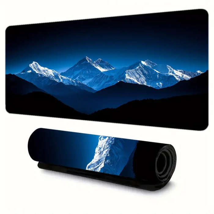 1pc 30x80cm Rugged Snow Mountain Rubber Non-Slip Mouse Pad Office Desk Accessory