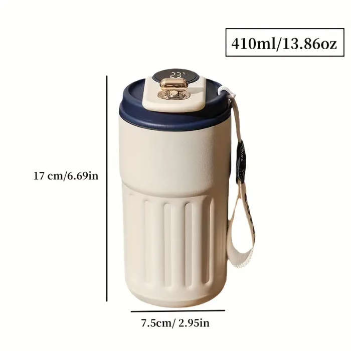 410ml Stainless Steel Travel Mug Brown lid