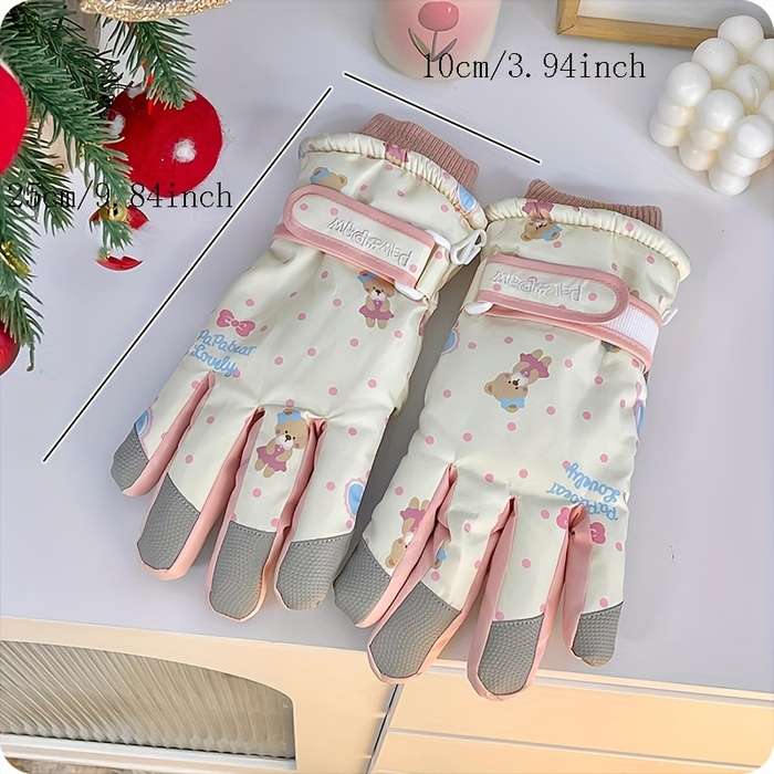 1 Pair Black Warm Gloves