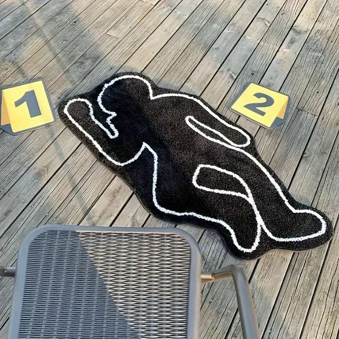 1Pc 60x140cm 23.6x55.1inch BlackBody Floor Mat
