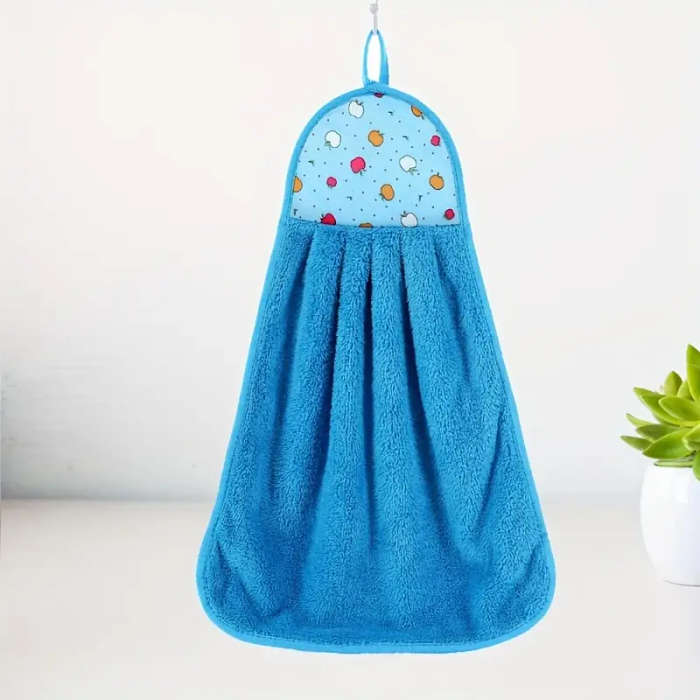 1pc Ultra-Absorbent Quick-Dry Kitchen Bathroom Hand Towel Lightweight Cartoon-Themed Round Nylon Mic