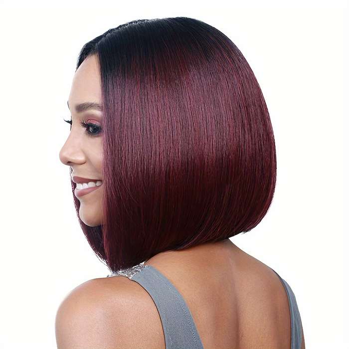 1Pc Burgundy 30.48cm Fashion Design Wig