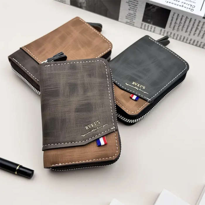 1pc Elegant Men'S Retro Organ Card Bag Multi-card Slot Large Capacity Multi-functional Coin Purse Fa